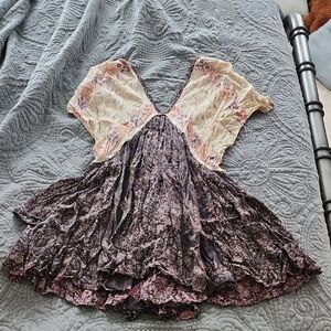 free people Floral Dress with Ruffled Skirt